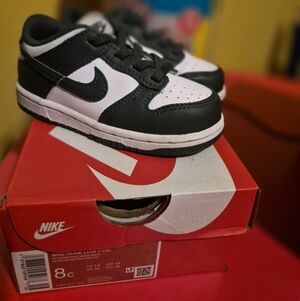 Nike Kids Black and White Low-Top Sneakers